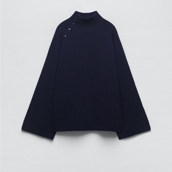 Women Zara Merino Wool Buttoned Sweater Size Large - Picture 7 of 11